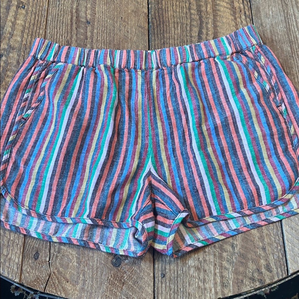 NWT MADEWELL Pull-On Shorts in Rainbow Stripe - Picture 3 of 5